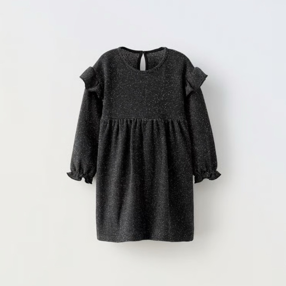 NWT Zara black Metallic Shiny Kids Dress